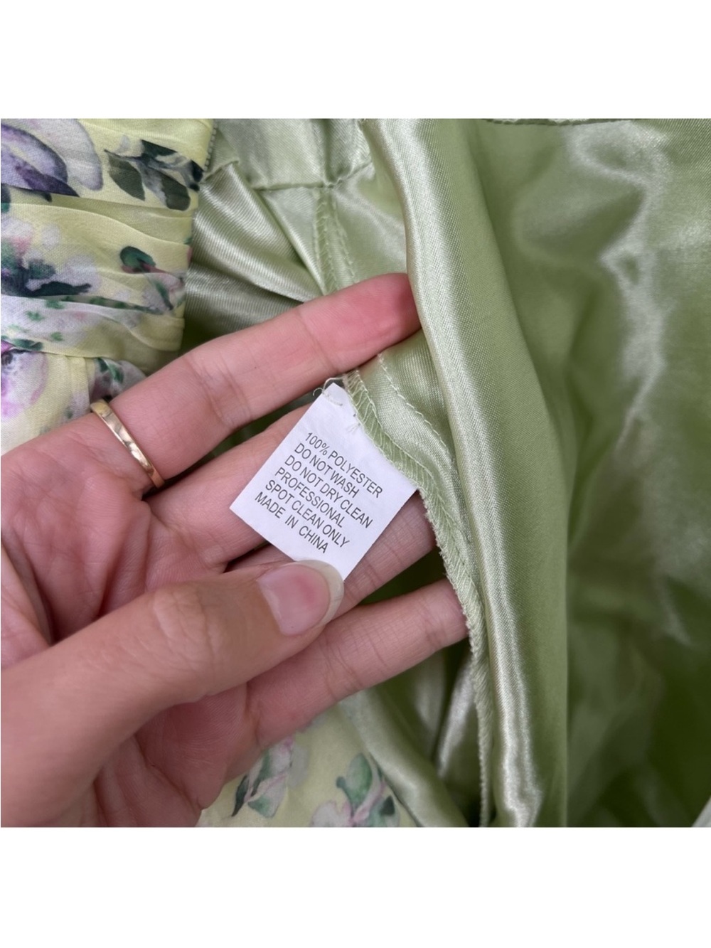 Mac Duggal Pale Green Floral V Neck Ruffled Chiffon Maxi Dress Evening Gown 8 - Picture 7 of 9